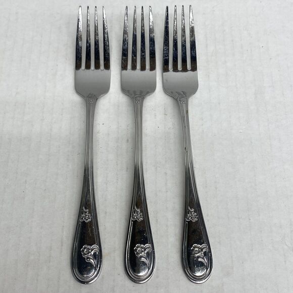 Northland Oneida Devon Mixed Lot Of 11 Flatware Stainless Korea Flowers Dining - Picture 8 of 11